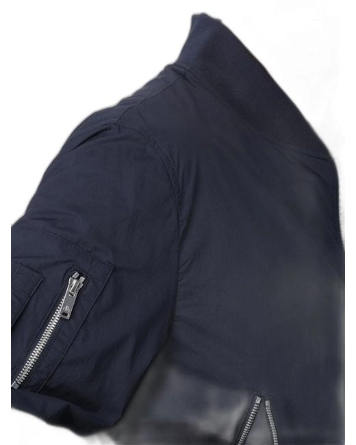 Moose Knuckles Blue Courville Bomber Crinkle for men