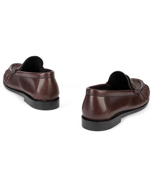 Saint Laurent Brown Soft Leather Loafers for men