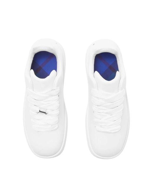 Burberry White Bubble Logo Low Top Sneakers
