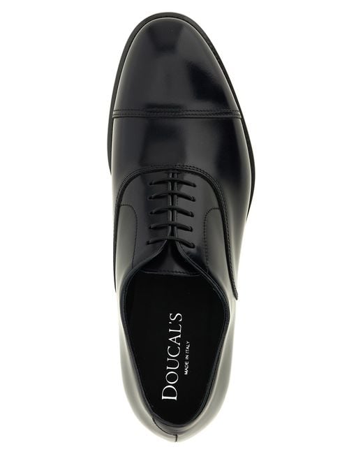 Doucal's Black 'Oxford' Lace Up Shoes for men
