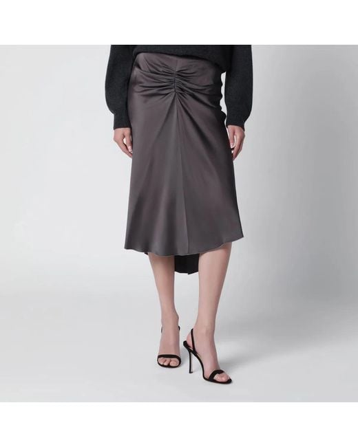 Victoria Beckham Black Bela Midi Skirt