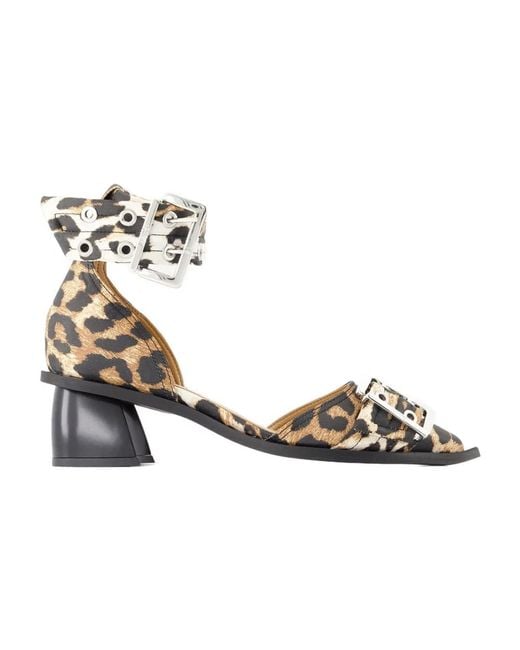 Ganni Metallic Feminine Open Cut Pumps