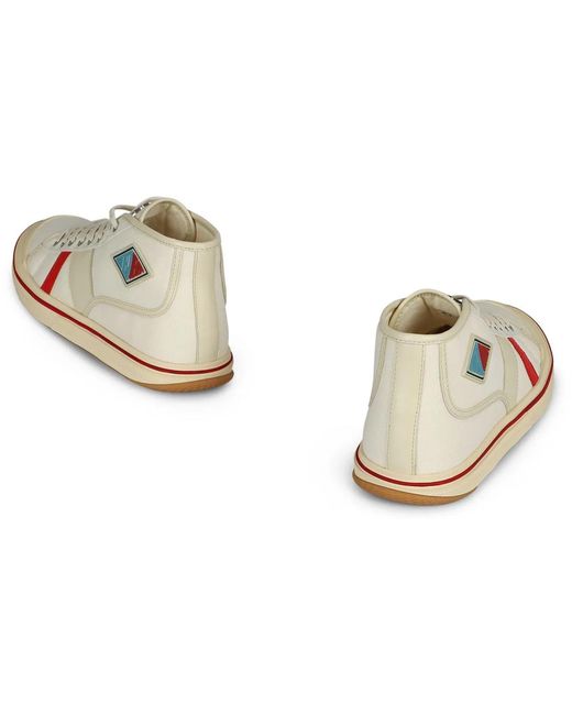 Bottega Veneta White Eliot Mid-Top Sneakers for men