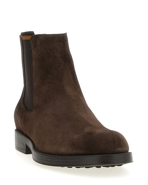 Tod's Brown Chelsea Ankle Boots for men