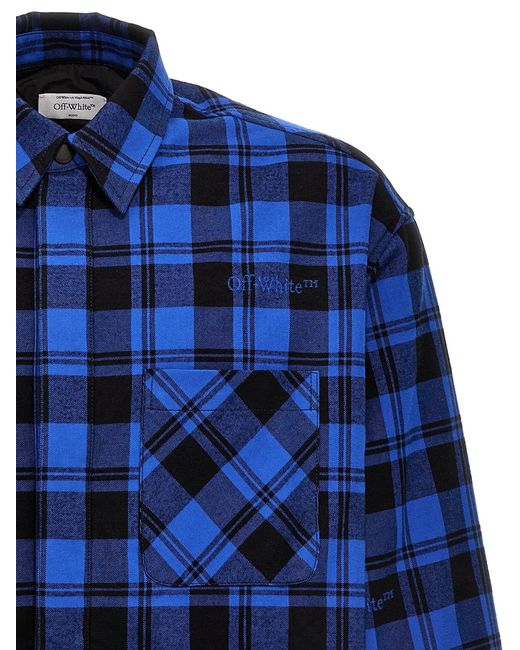 Off-White c/o Virgil Abloh Blue 'Check Flannel' Overshirt for men