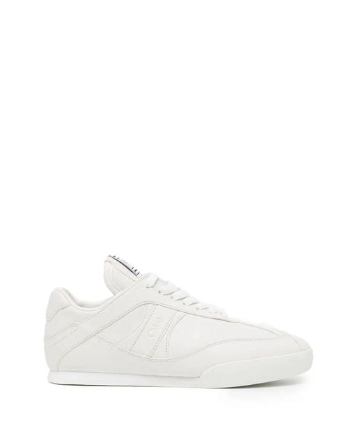 Chloé White Calf Leather Rubber Sneakers