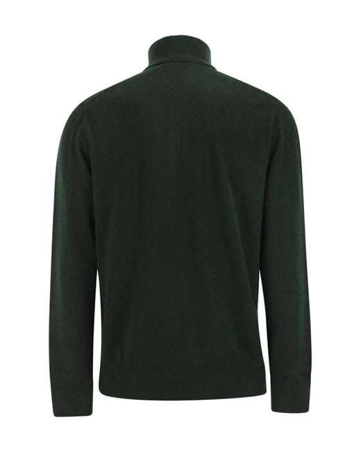 Polo Ralph Lauren Green Wool Pullover With Half Zip for men