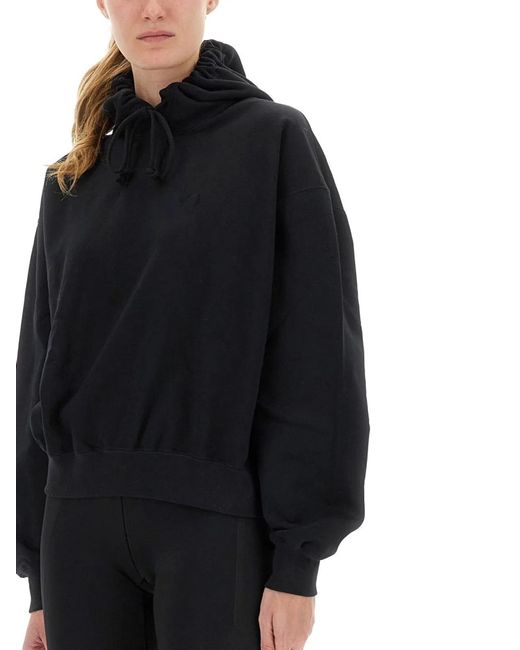 Y-3 Black Hoodie With Matching Logo
