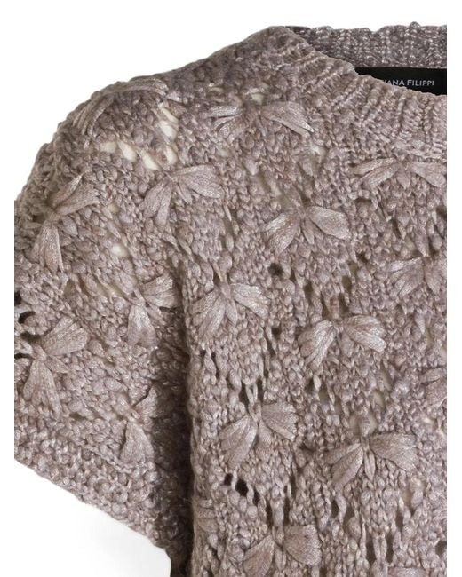 Fabiana Filippi Gray Wool Blend Top