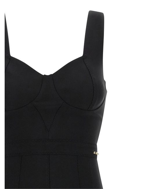 Elisabetta Franchi Black Scuba Dress