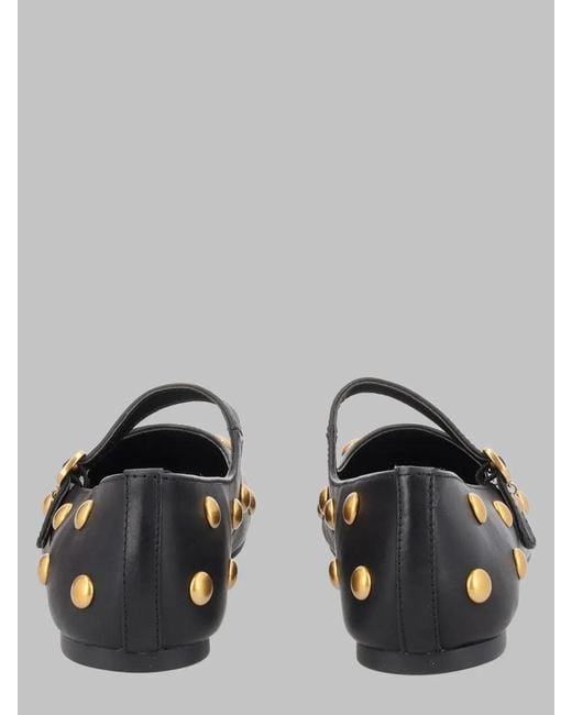 MICHAEL Michael Kors Black Studded Leather Mary Jane Flats