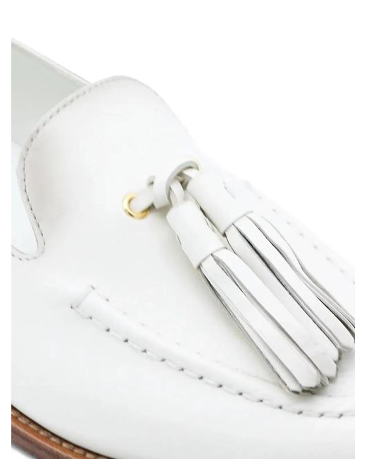 Church's White Smooth Leather Loafers With Tassels