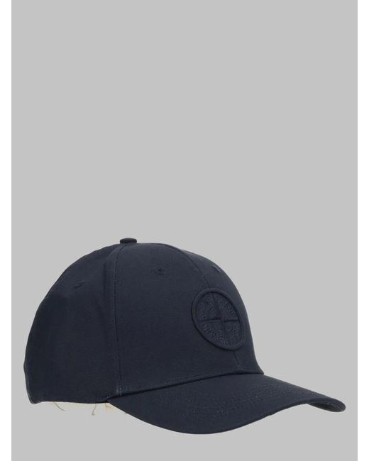 Stone Island Blue Logo Patch Baseball Cap for men