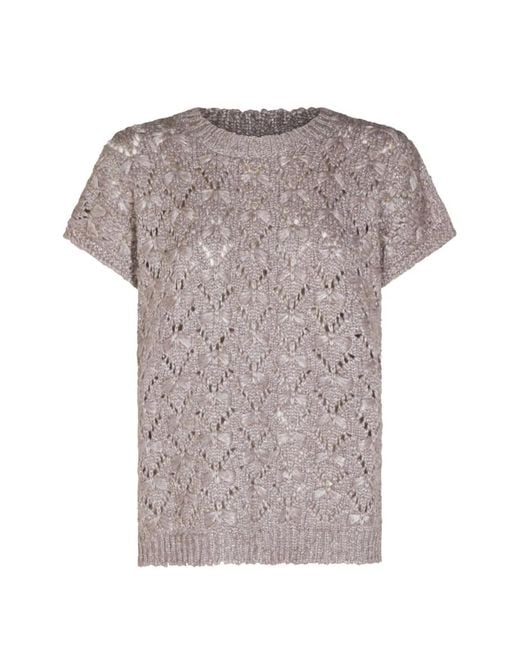 Fabiana Filippi Gray Wool Blend Top