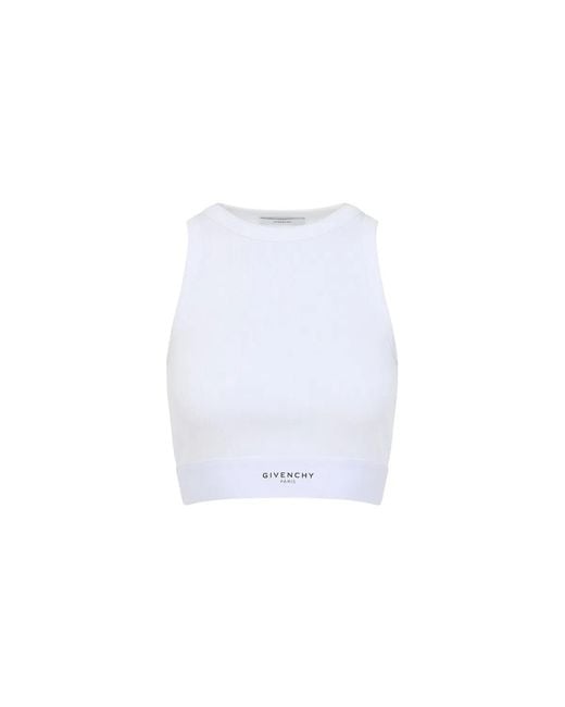 Givenchy White Cropped Tank Top
