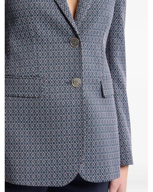 Etro Blue Single Button Closure Blazer
