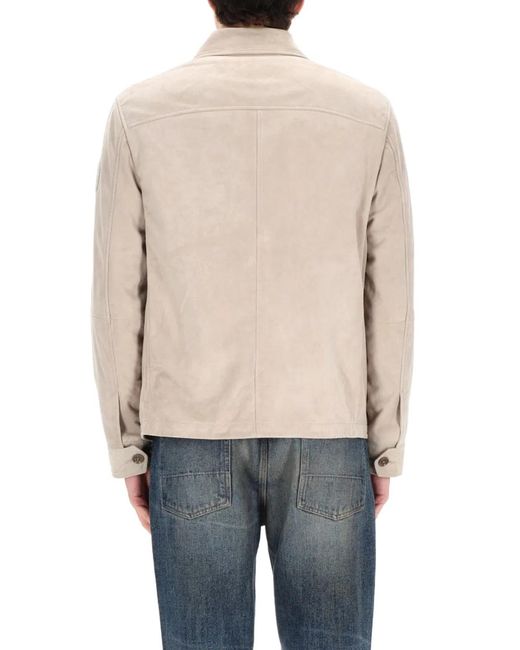 Belstaff Natural Solid Shirt Collar Jacket for men
