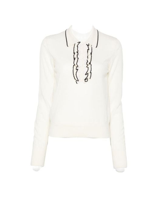 Forte_forte White Wool Polo Shirt