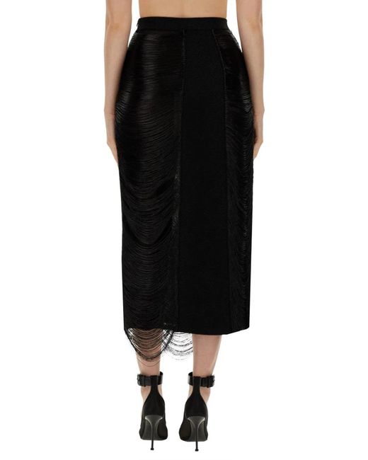 McQueen Black Long Skirt