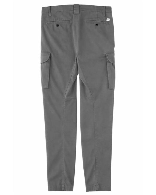 C P Company Gray Pantalone Cargo Con Patch Logo for men