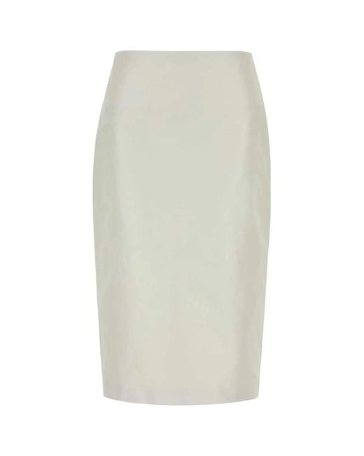 Jil Sander White Faille Skirt