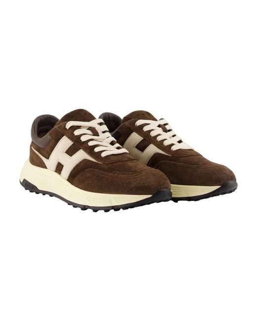 Hogan Brown Hyperlight Allacciato H Trainers – – Leather – for men