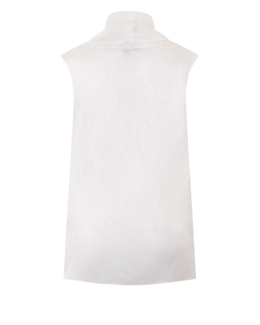 Max Mara White S Max Mara Silk Blouse With Draping