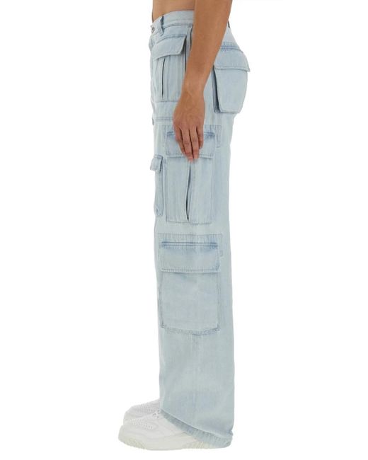 Versace Blue Cargo Jeans for men