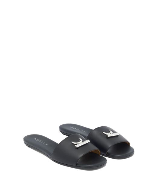 McQueen White Leather Sandals