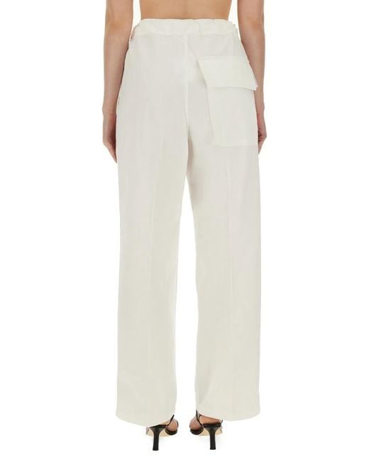 Victoria Beckham Natural Wide Leg Pants
