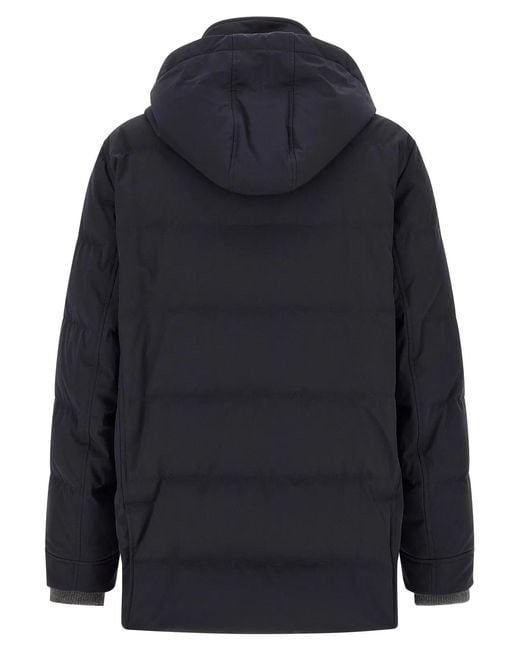 Brunello Cucinelli Blue Quilted Parka for men