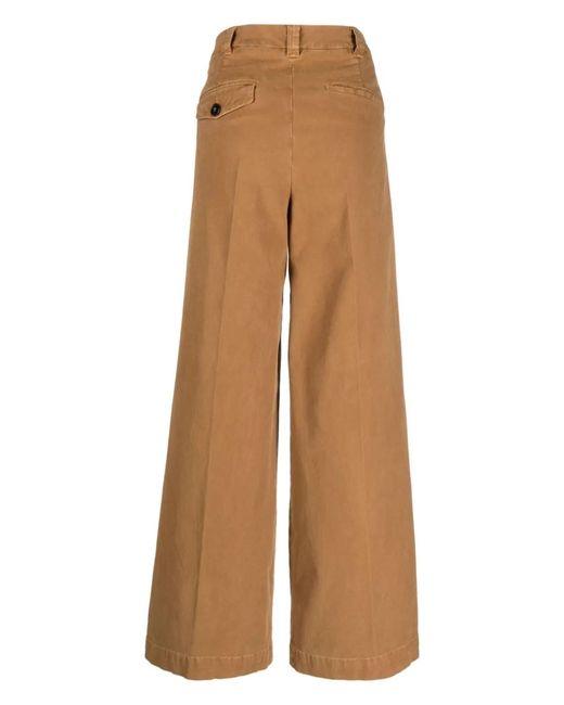 Gabriele Pasini Brown Wide Leg Cotton Trousers