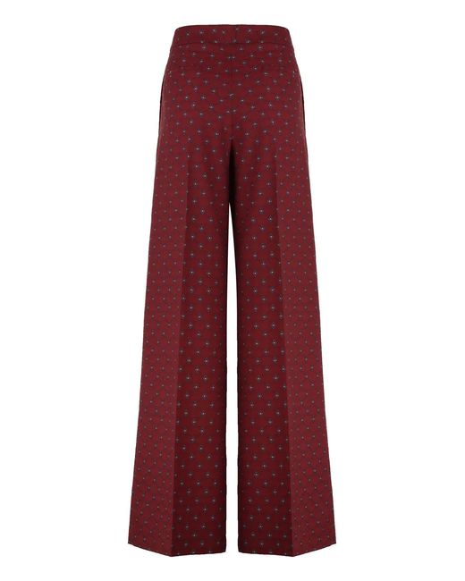 Etro Red Wool Blend Trousers
