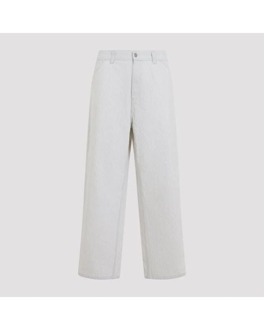 Carhartt Gray Mercer Stripe Graphite Wax Cotton Mercer Single Knee Pants for men