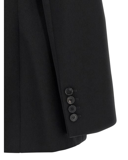Givenchy Black Satin Lapel Blazer