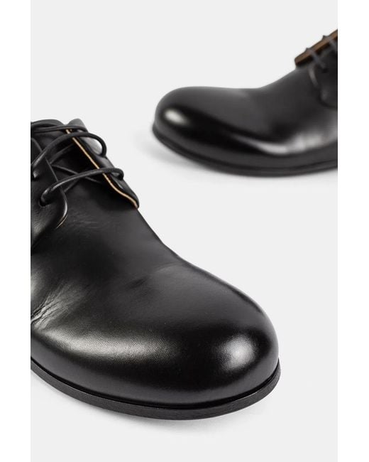 Marsèll Black Derby Capozucca En Cuir Lisse Noir for men