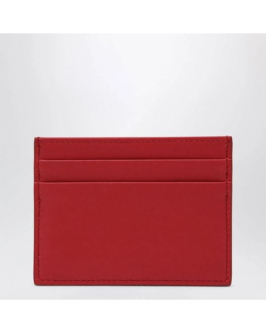 Dolce & Gabbana Red Dolce&Gabbana Leather Card Holder With Dg Logo