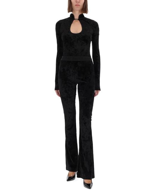 Versace Jeans Couture Black Velvety Top Body