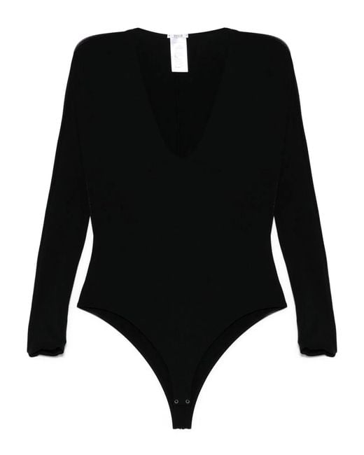 Wolford Black V-Necked Bodysuit