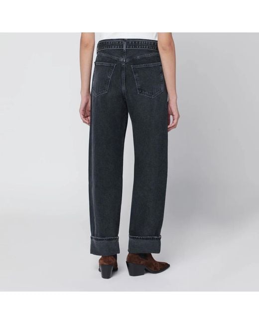 Agolde Blue Jeans Cuffer Taper Washed Effect