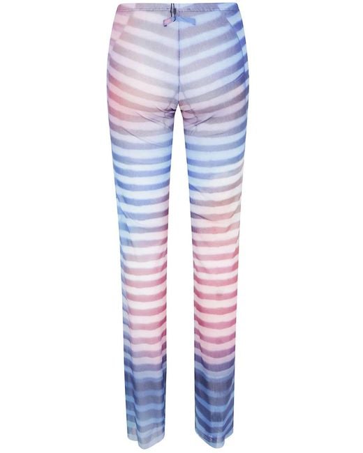 Jean Paul Gaultier Blue Mesh Trouser Printed "Air"