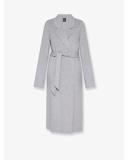 Boss Gray Cotaz Double Face Wool Coat