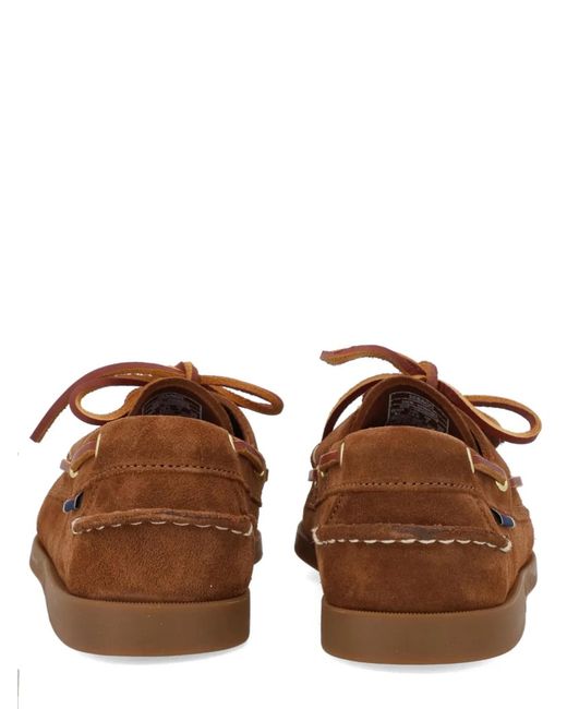 Sebago Brown "Portland Artisan" Boat Shoes for men