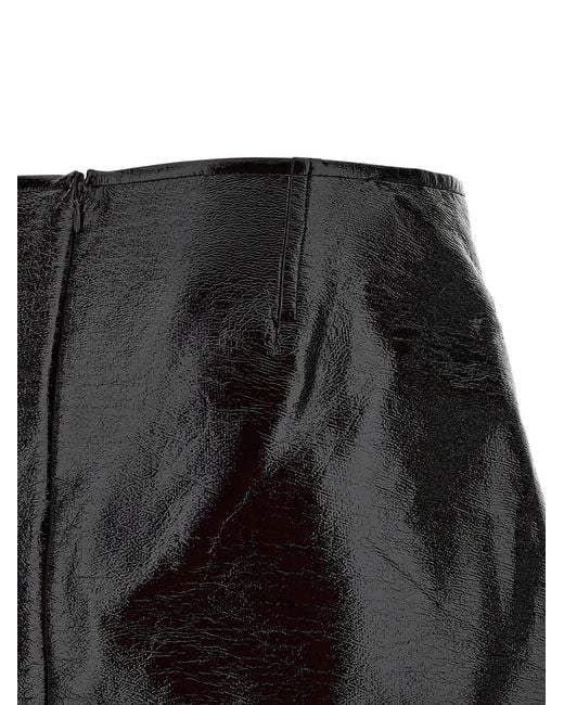 Courreges Black 'Fold Vinyl Mini' Skirt