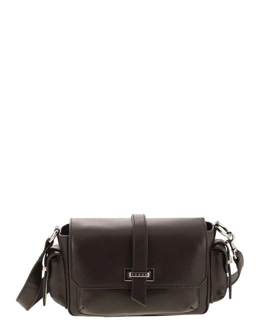 Hogan Black Small Leather Flap Bag