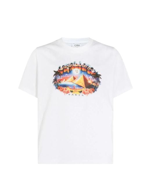 Casablanca White Celestial Pyramid Graphic-Print T-Shirt for men