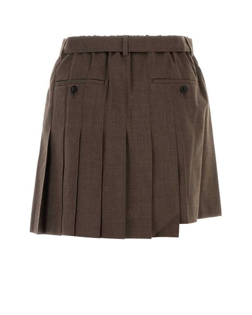 Sacai Brown Suiting Shorts
