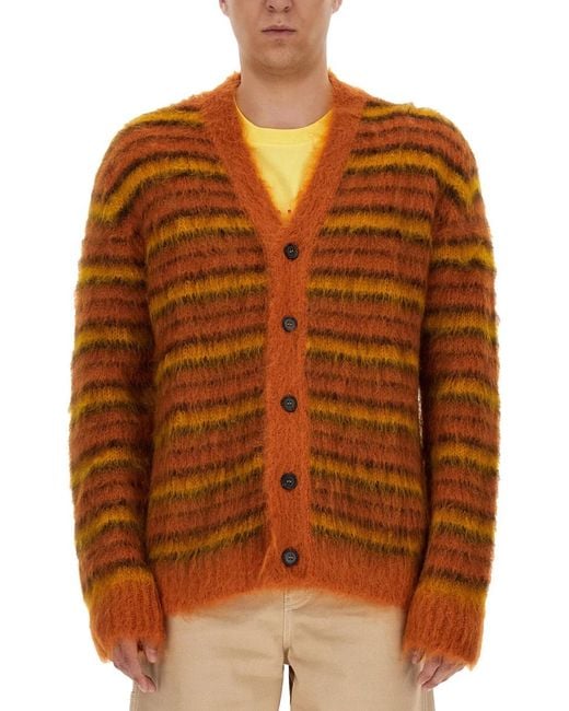 Marni Brown V-Neck Cardigan for men