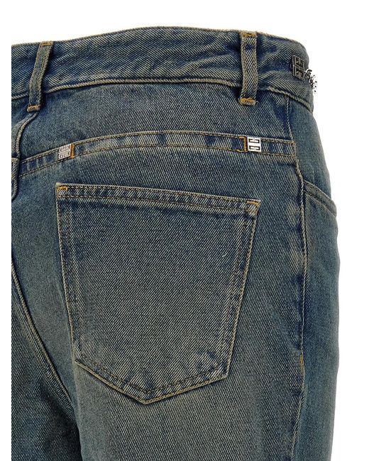 Givenchy Blue Chain Jeans With Logo