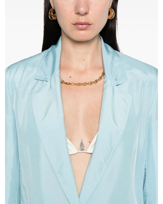 Forte_forte Blue Silk Habotai Silk Jacket